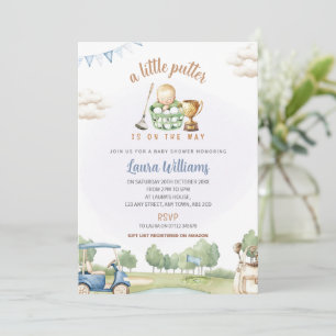 Kleine Putter-Golf-Baby-Shower-Einladung Blau für Einladung
