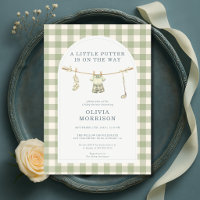 Kleine Putter Golf Sage Grün Gingham Babyparty