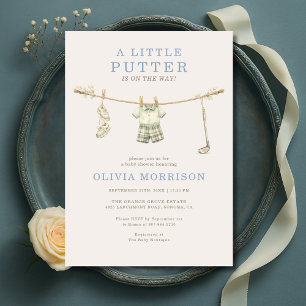 Kleine Putter Golf Wäscheleine Junge Baby-Party Einladung