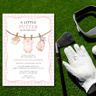 Kleine Putter Pink Golf Wäscheleine Baby Shower Einladung