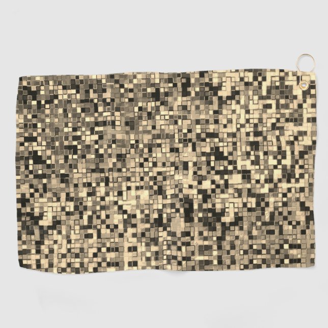 Kleine Quadrate oder Fliesen, beige Khaki-Farbe Golfhandtuch (Horizontal)