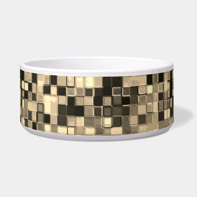 Kleine Quadrate oder Fliesen, beige oder khaki, ve Napf (Links)