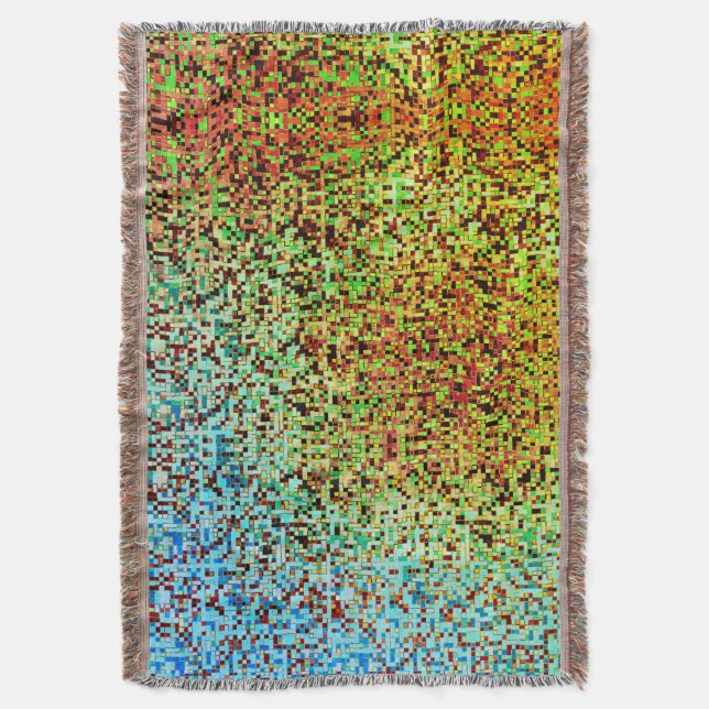 Kleine Quadrate oder Fliesen in Grün und Orange Decke (Vorderseite Vertikal)