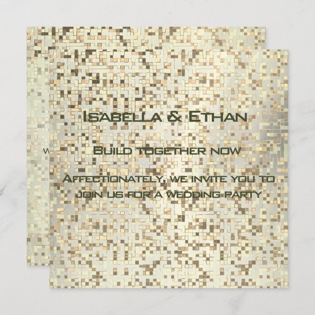 Kleine Quadrate oder Fliesen, verschwommen und bei Einladung (Vorne/Hinten)