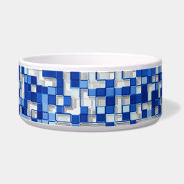 Kleine Quadrate überlagert, blaue Farbtöne mit Wei Napf