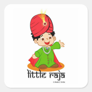 Kleine Raja-Aufkleber Quadratischer Aufkleber