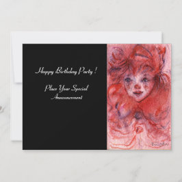 KLEINE RED CLOWN, Pink Black Birthday Party laden Einladung