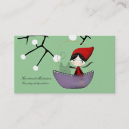 Kleine Red Ridding Hood Schneekarte Visitenkarte