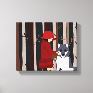 Kleine Red Riding Hood Freunde finden Leinwanddruck