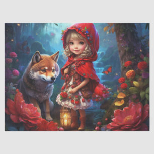 Kleine Red Riding Hood & The Wolf Decoupage Seidenpapier