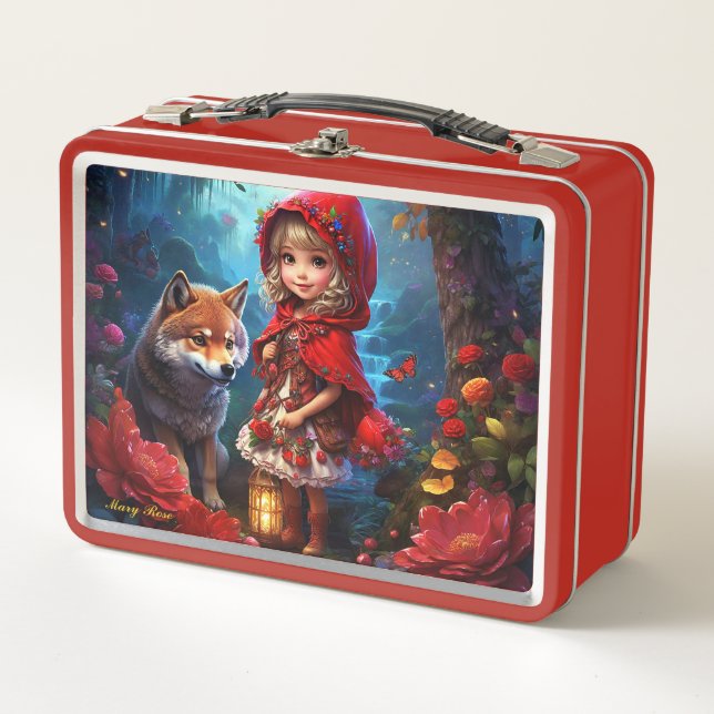 Kleine Red Riding Hood & The Wolf Metall Brotdose (Vorderseite)