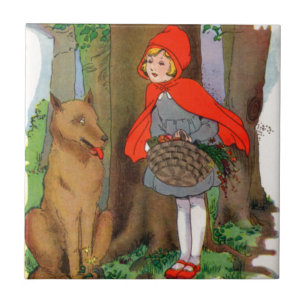 Kleine Red Riding Hood und der Wolf Fliese