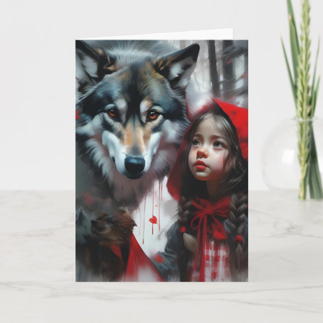 Kleine Red Riding Hood und Wolf Jedes Anlasses Karte (Vorderseite)
