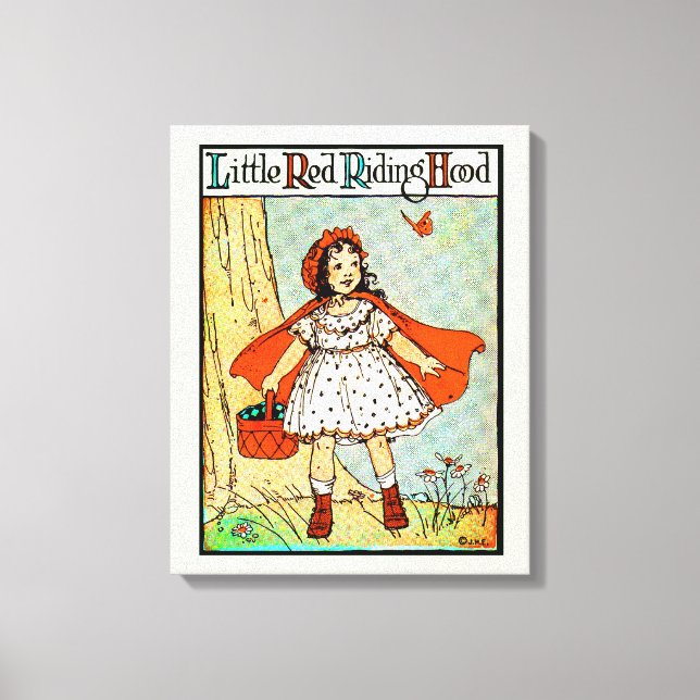 Kleine Red Riding Hood Vintag Niedlich Leinwanddruck (Vorderseite)