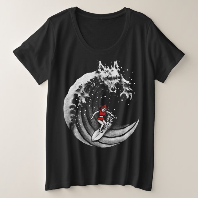 Kleine Red Surfing Hood Große Größe T-Shirt (Design vorne)