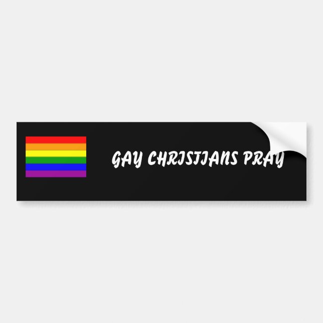 kleine Regenbogenflagge, HOMOSEXUELLE CHRISTEN Autoaufkleber (Vorne)