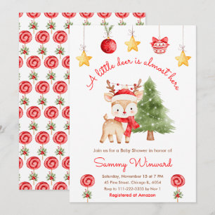 Kleine-Rentiere-Christmas-Baby-Party Einladung