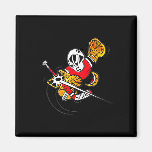 Kleine Rettungen Cartoon Hockey Torwart Aktion Ret Magnet