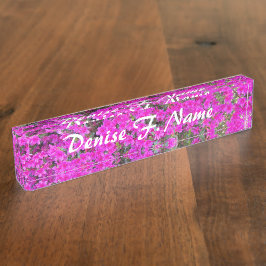 Kleine rosa Azaleen Personalisiert Namensplakette