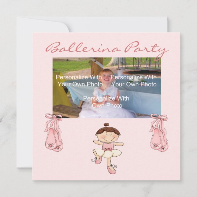 Kleine rosa Ballerina-Party Einladung (Vorderseite)