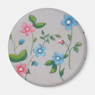 Kleine rosa blaue Blumen Magnet