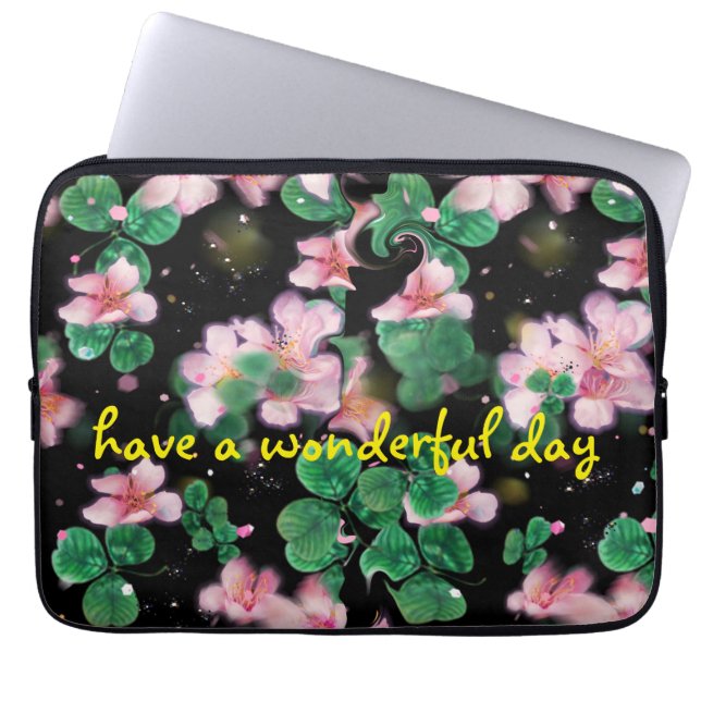 kleine rosa Blume Elektronik-Tasche Laptopschutzhülle (Vorderseite)