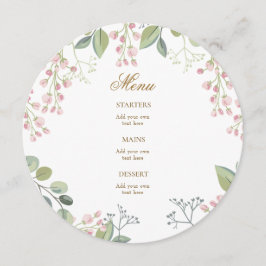 kleine rosa Blume Menükarte
