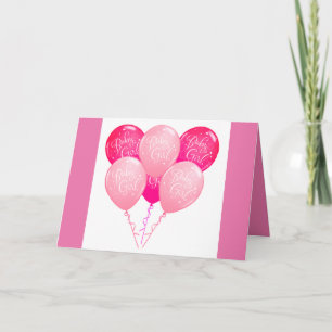 Kleine rosa Freude Baby Mädchen Glückwünsche Karte