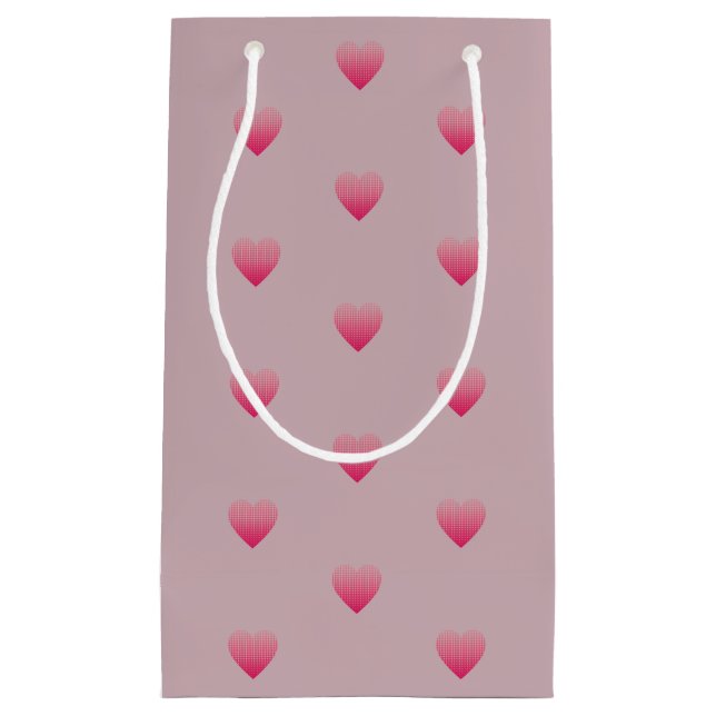 Kleine rosa Herzen malt violett blauer Hintergrund Kleine Geschenktüte (Vorderseite)