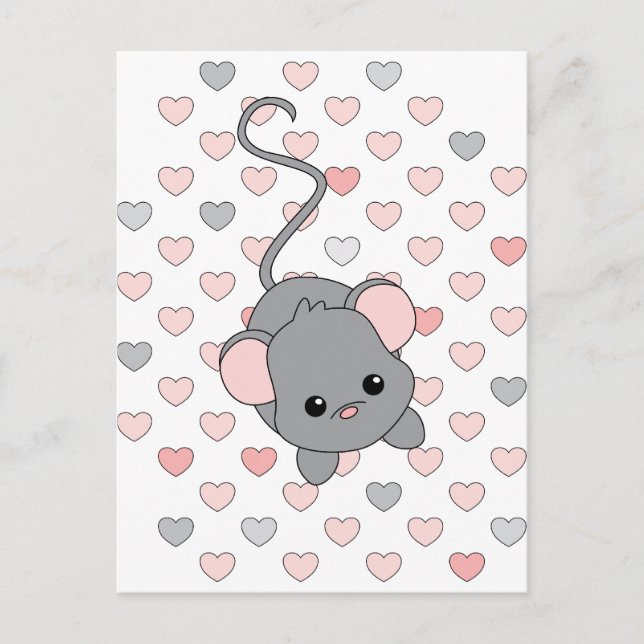 Kleine rosa Ohren Postkarte (Vorderseite)