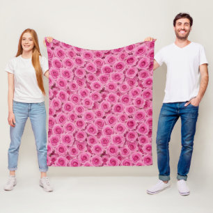 Kleine Rosenrosen Fleecedecke