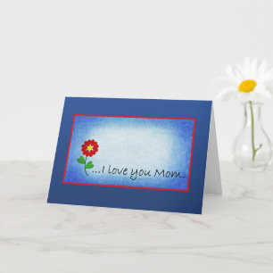 Kleine rote Blume Liebe Muttertag Karte