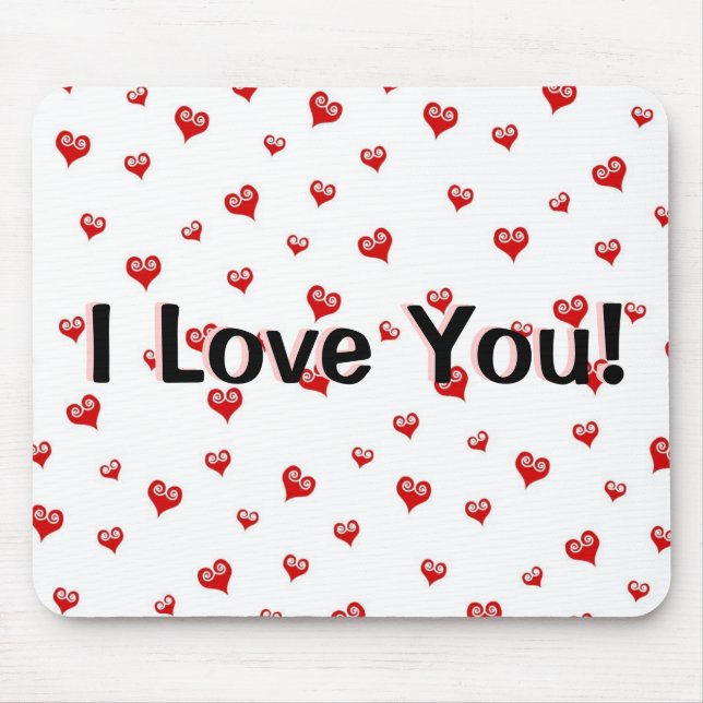 Kleine rote Herzen Ich Liebe Sie Mousepad (Vorne)