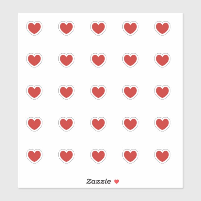 Kleine Rote Herzsticker Aufkleber (Blatt)