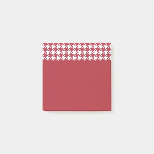 Kleine rote Houndstooth-Post-it-Notes Post-it Klebezettel (Vorderseite)