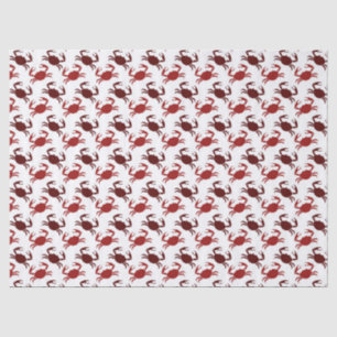 Kleine Rote Krebse auf der White Decoupage Seidenpapier