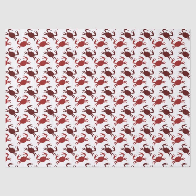 Kleine Rote Krebse auf der White Decoupage Seidenpapier (Vorderseite)