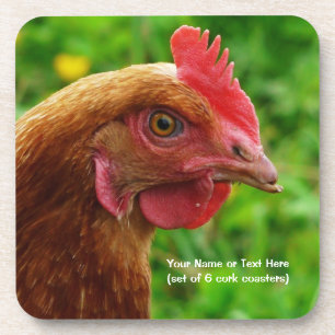 Kleine rote Legehenne - RIR oder ISA Brown Huhn Getränkeuntersetzer