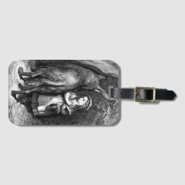 Kleine rote Reithose trifft alten Vater Wolf Gepäckanhänger