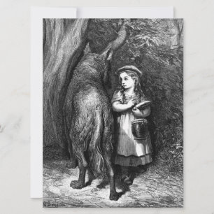 Kleine rote Reithose trifft alten Vater Wolf Karte