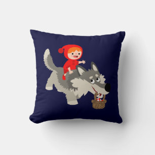 Kleine rote Reithose und das Wolfskissen Kissen