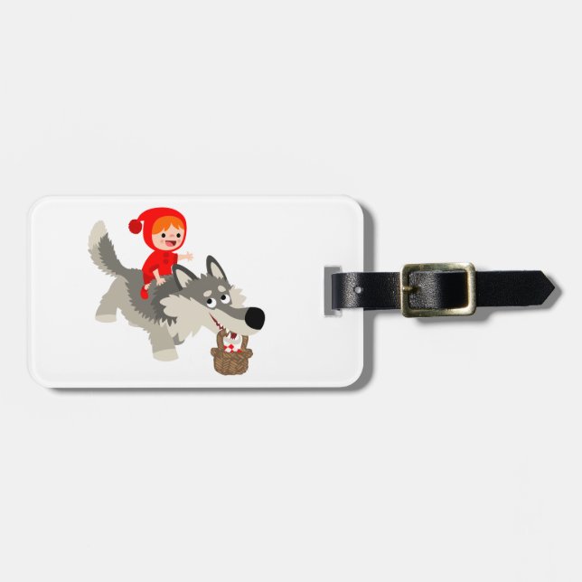 Kleine rote Reithose und der Wolf-Gepäckanhänger Gepäckanhänger (Vorderseite horizontal)
