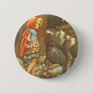 Kleine rote Reithose, Vintage Märchen Button