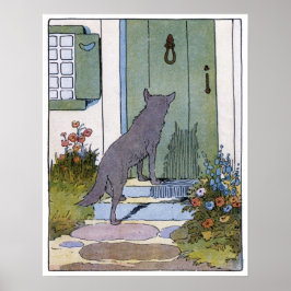 Kleine rote Reithose: Wolf an der Tür Poster