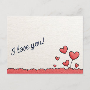 Kleine Rothaet Balloons Liebe Postkarte