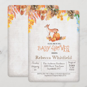 Kleine Rotwild-Kürbis-Babyparty-Einladung Einladung