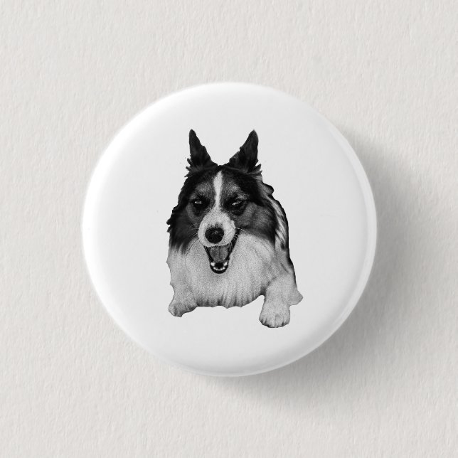 Kleine Runde, frohe Ohren Button (Vorderseite)