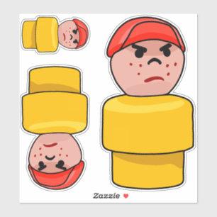 Kleine runde Leute - Butch the Grumpy Boy X3 Aufkleber
