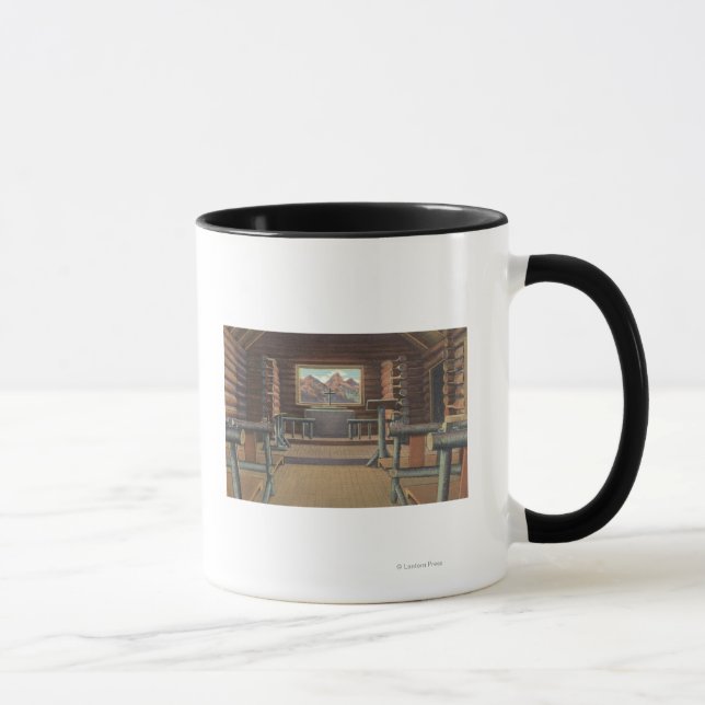 Kleine Rundholzkirche bei Snake River View Tasse (Rechts)