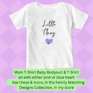 Kleine Sache  - Blaues Herz - Passendes Mama-Baby- Baby T-shirt